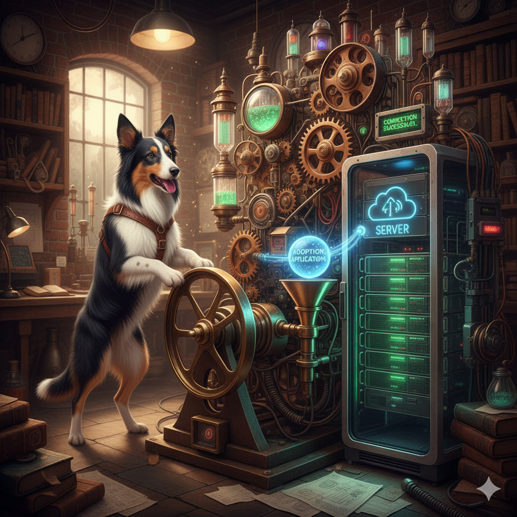 Collie waiting illustration