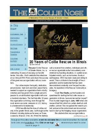 Collie Nose 20th Anniversary Summer 2015 cover