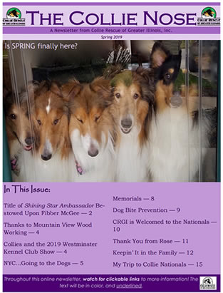 Collie Nose Spring 2019 Newsletter cover