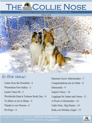 Collie Nose Winter 2018 Newsletter cover