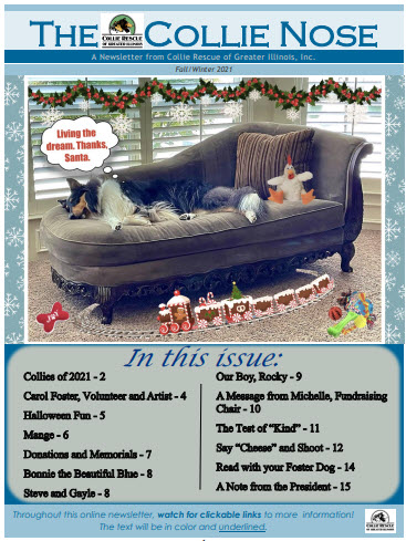 Collie Nose Winter 2021 Newsletter cover