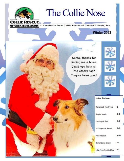 Collie Nose Winter 2023 Newsletter cover