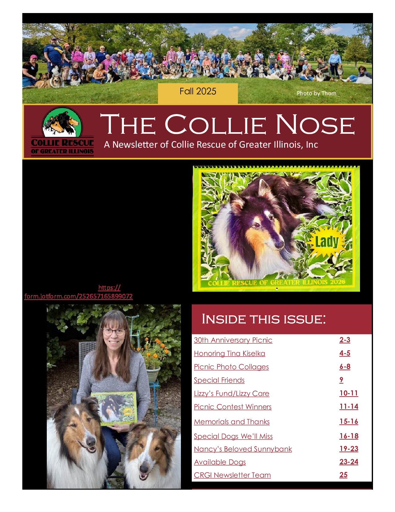 Collie Nose Fall 2025 Newsletter cover